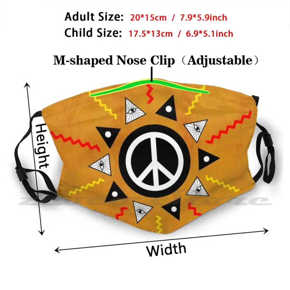 Sunshine 2 Mask DIY Washable Filter Pm2.5 Mouth Trending Egyptian Egypt Peru Aztec Mayan Ancient Ancient Pyramid