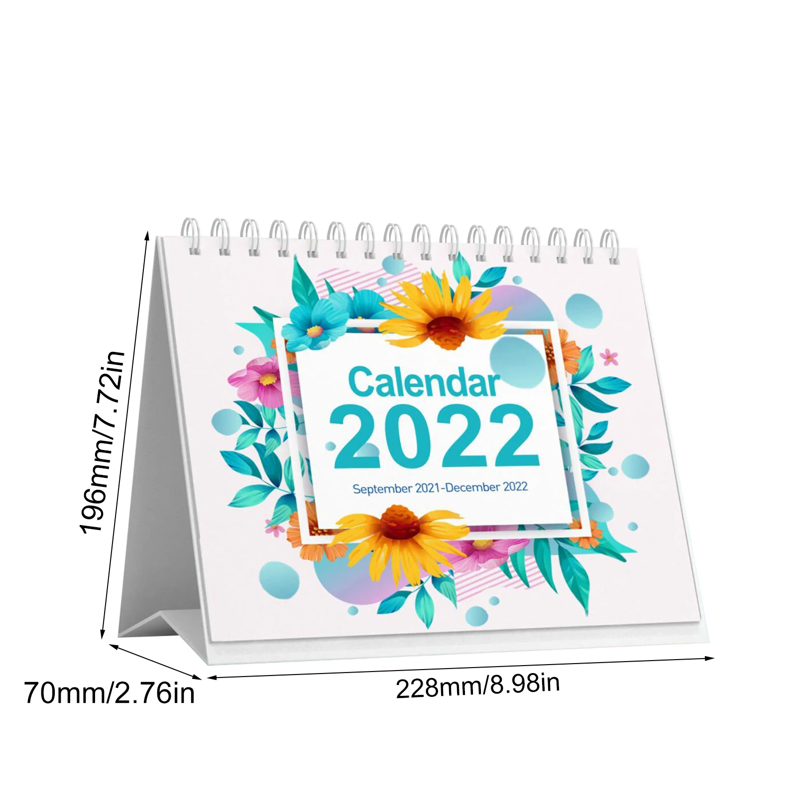 1 pces calendário de mesa 2021 Sep-2022 dec levanta-se flip mesa calendário tabela agenda mensal diário planejador