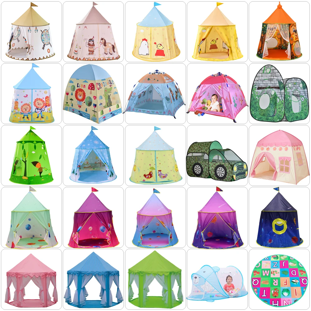 

24 Types Children Playhouses Kids Indoor Outdoor Play Tents Portable Foldable Princess Prince Castle Gift Courtyard Garden House