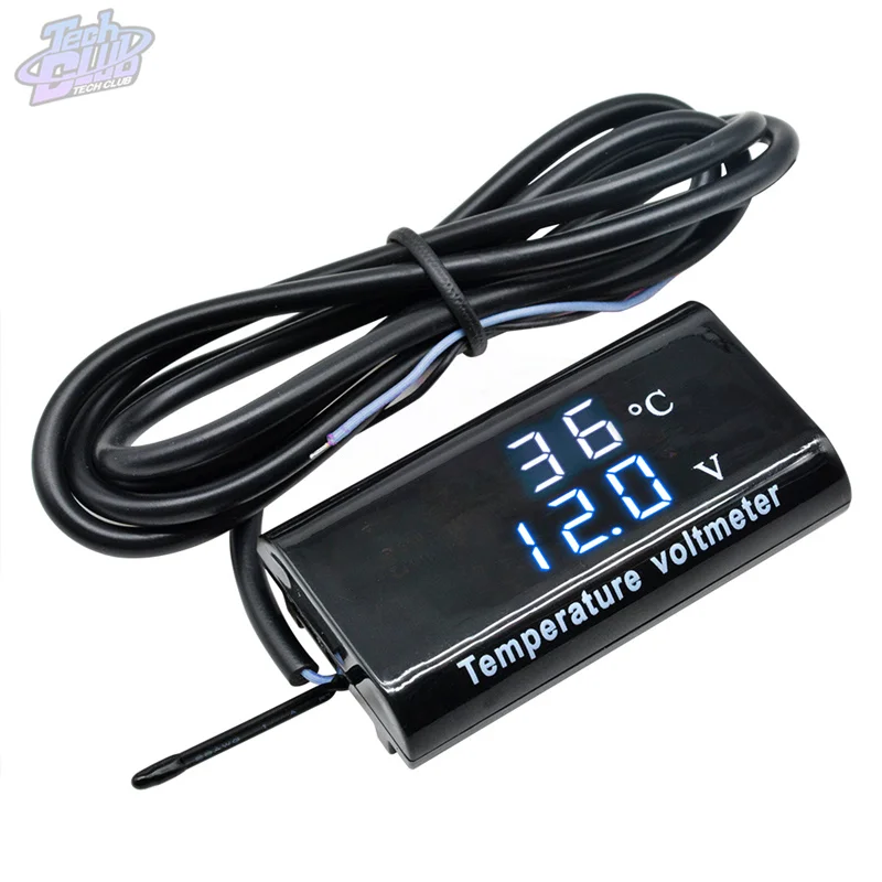 Voltmetro di temperatura da 0.28 pollici regolatore di temperatura e umidità testa del misuratore impermeabile a doppio Display digitale DC8-18V