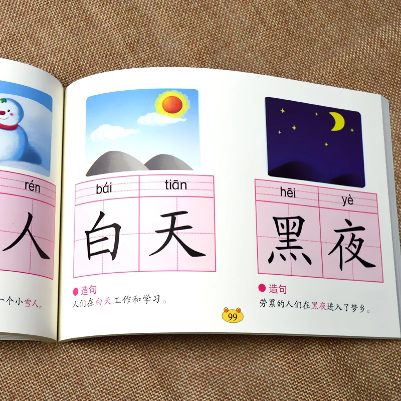 New Hot Preschool literacy Learn Chinese characters hanzi Pinyin Book for Kids Children Early Education Age 3-6