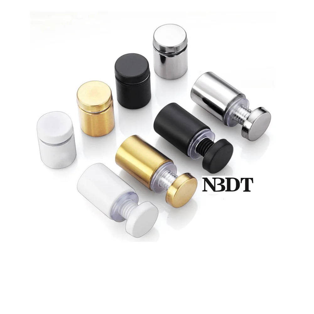 20Pcs Sign Standoff Stainless Steel Barrel Advertising Acrylic Glass Stand Off Spacer Matte Black Brushed Gold White Mirror