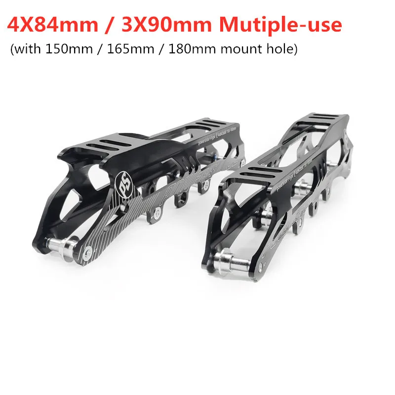Cadre de Patinage à Roulettes pour Course de Vitesse, Slalom FSK à Patins de Vitesse en Ligne, 4x84mm, 3x90mm, Châssis 90mm