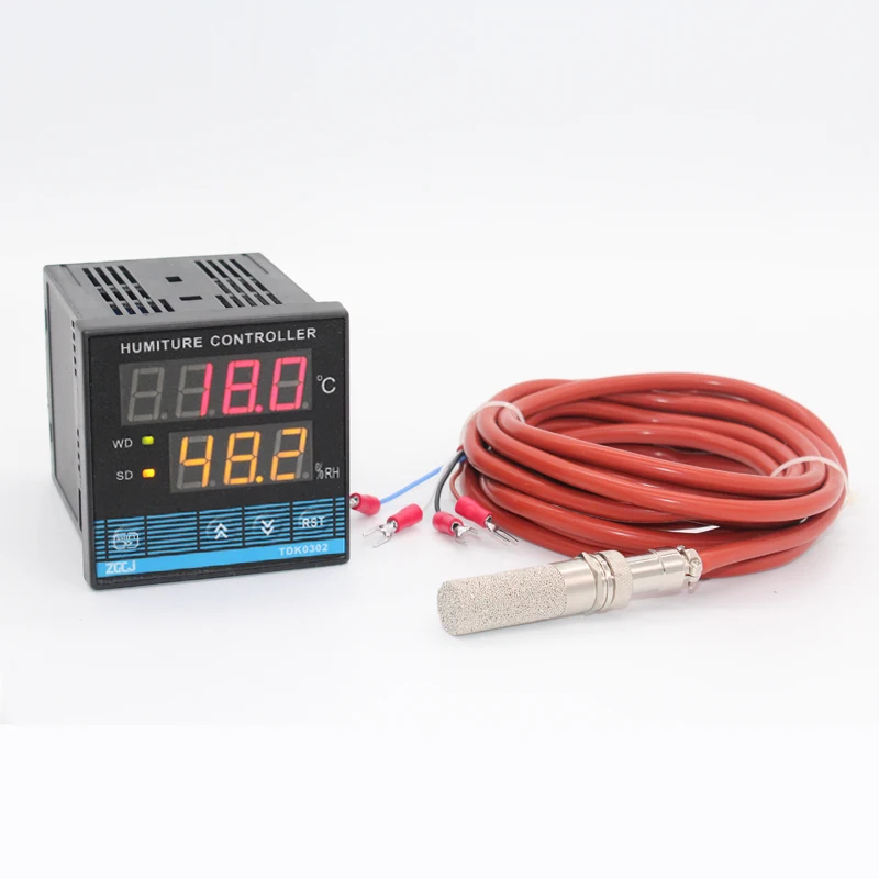 

SSR output digital temperature and humidity controller with high temp. 16m silicone cable sensor which bear high temperature