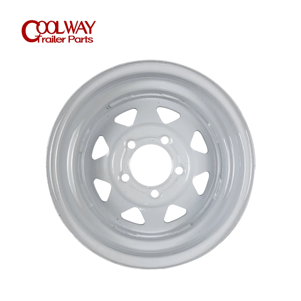 13 Inch X 4.5J White Spoke Trailer Rim 4-100 and 5 -114.3 Car Bolt Pattern Caravan Boat RV Parts Accessories