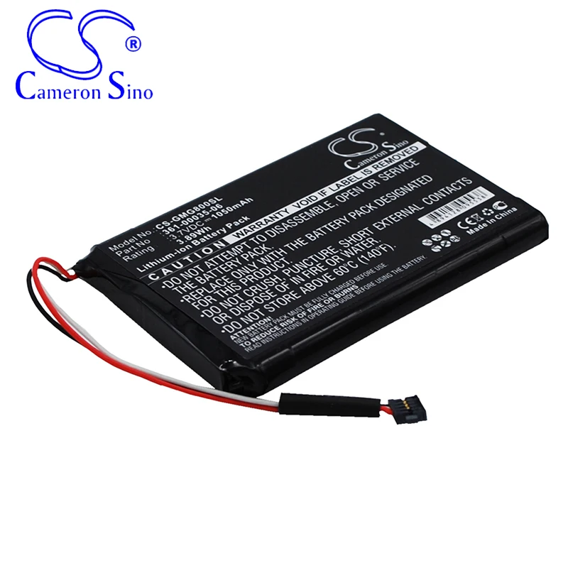 CameronSino Battery for Garmin Approach G8 fits Garmin 361-00035-06 GPS, Navigator battery 1050mAh/3.89Wh 3.70V Li-ion Black