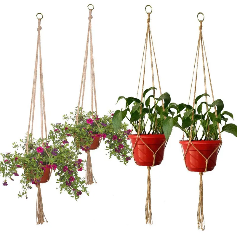 Handmade Macrame Plant Hanger Flower /Pot Hanger for Wall Decoration Courtyard Garden Planter Hanging Basket Holiday Decoration