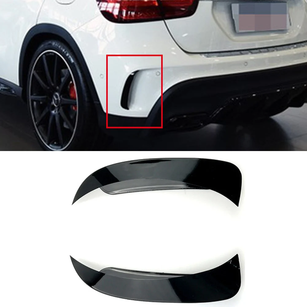 Rear Bumper Spoiler Air Vent Trim Cover For Benz GLA X156 GLA45 AMG 2013-2019 Black Car Accessories Car Decor