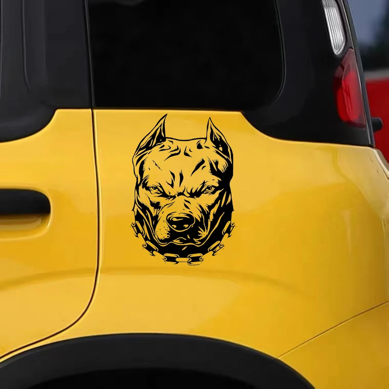 Pitbull preto adesivo de carro transparente, decalque de vinil