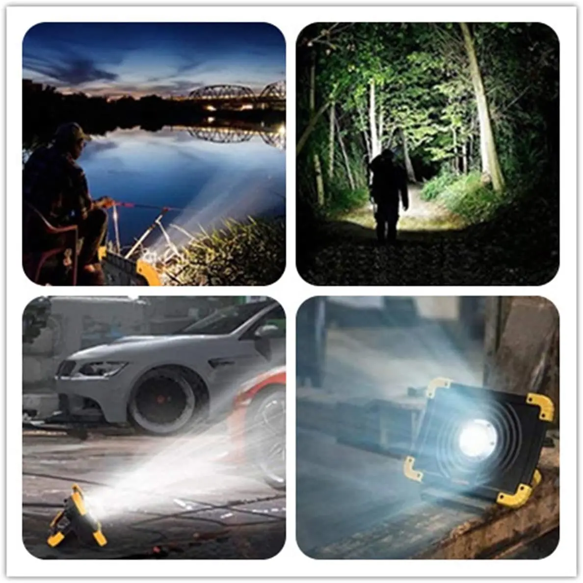 Rechargeable LED Work Light COB Waterproof Job Light Portable Floodlight for Job site Lighting, Car Repairing, Outdoor