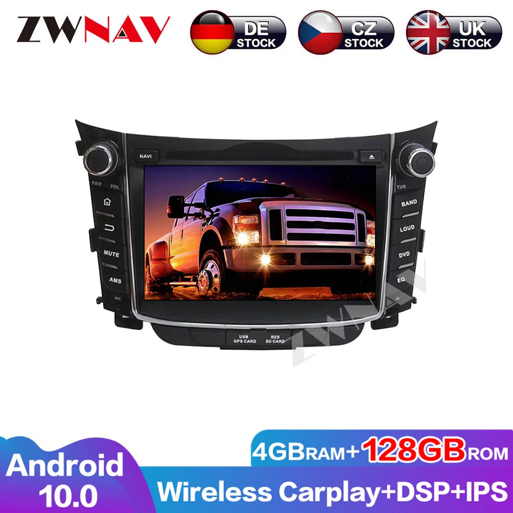 DVD Player 4G+128G Android 10 Audio Navigation GPS For Hyundai I30 Elantra GT 2011 2012 - 2016 Carplay Radio Stereo Multimedia