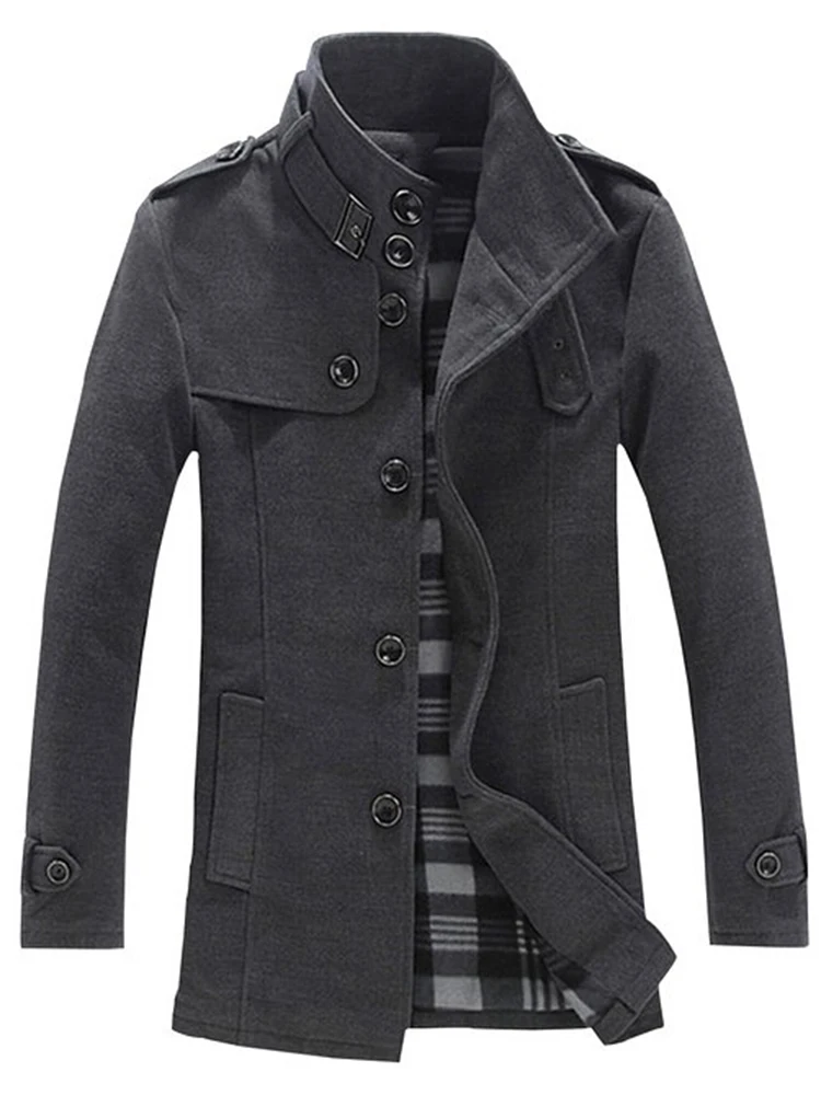 

Custom Made Grey Single Breasted Trench Coat Men, Designer Winter Overcoat Men Long Coat, Cashmere Wool Coat Winter Coat