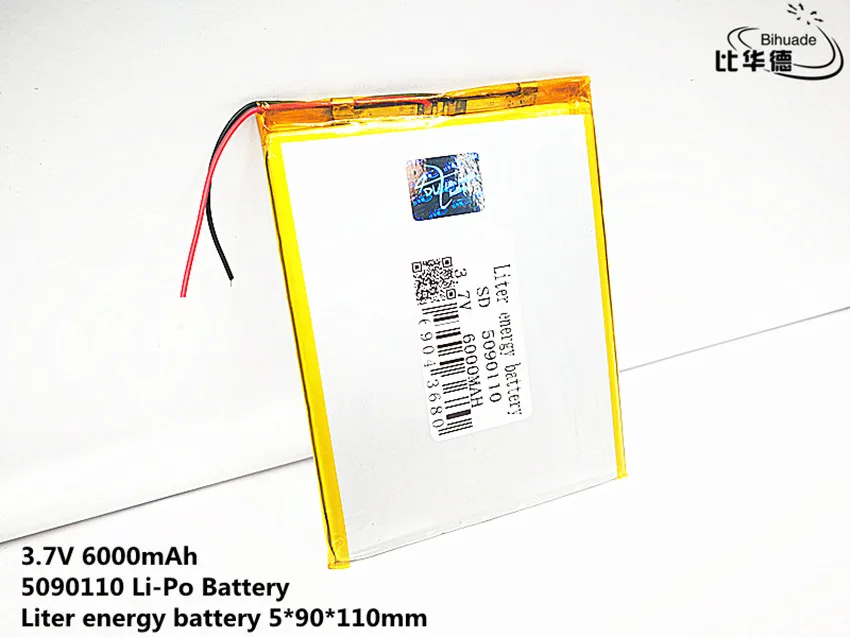 Litowa bateria energetyczna 3.7 V, 6000mAH 5090110 (polimerowa bateria litowo-jonowa) akumulator litowo-jonowy do tablet pc 8 cal 9 cal 10 cal