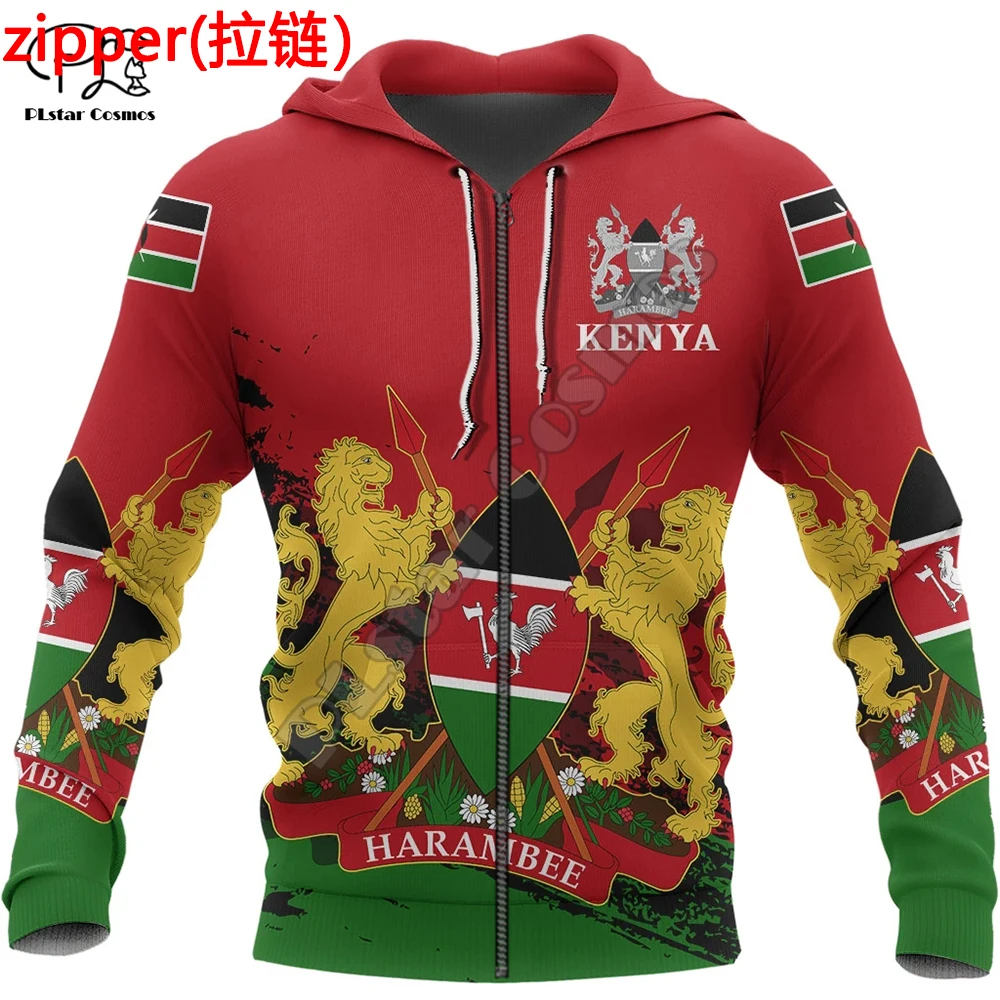 PLstar Cosmos Kenya Country Flag Tribe Culture Tattoo Tracksuit 3Dprint Men/Women NewFashion Harajuku Hoodies Pullover Jacket 32