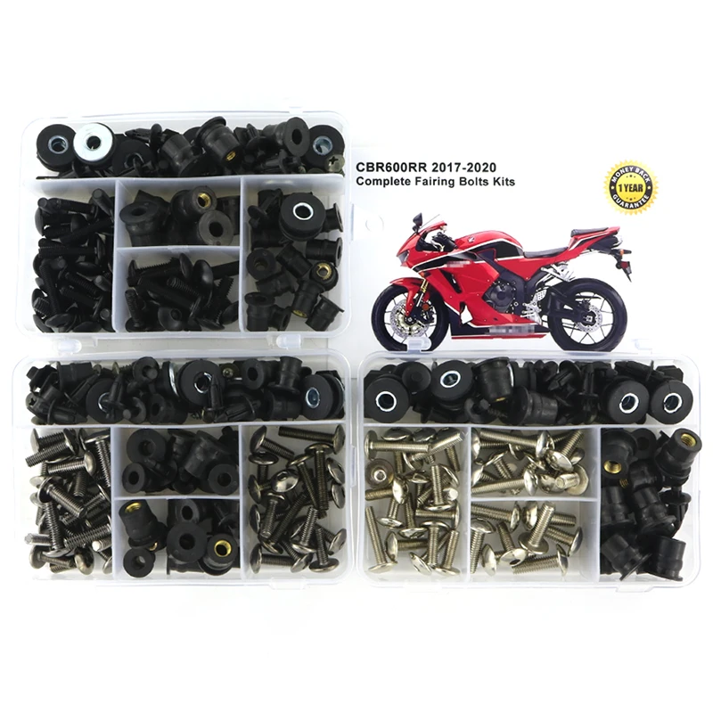 

Fit For Honda CBR600RR 2017-2023 2024 Complete Full Fairing Bolts kit Clips Speed Nuts Bodywork Screws Cowling Bolts Steel