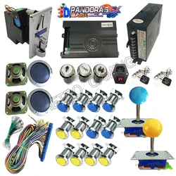 Pandora Saga EX Box 10000 in 1 3D Wifi Joystick Led Lights Push Silver Button Arcade Machine DIY Kit VGA/HDMI Output 2 Players