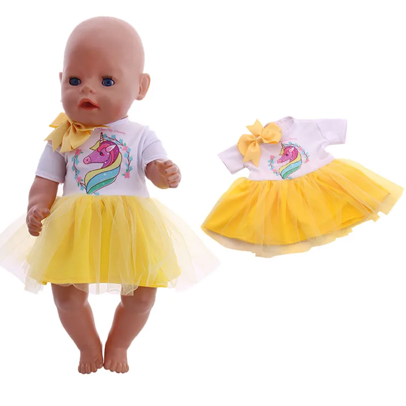 43cm New Born Baby Doll Unicorn Toy Clothes For 18 Inch American Of Girl`s 43-45cm Baby New Born Doll Zaps Our Generation Toy