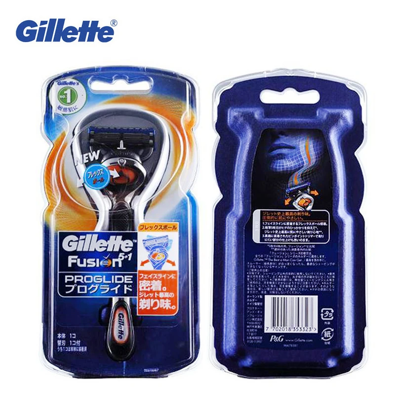 Gillette Fusion Manual Razor Barber Hair Beard Shaving Blades Flexball Rotating Razor Blade Cartridge Men Hair Shaver Face Care