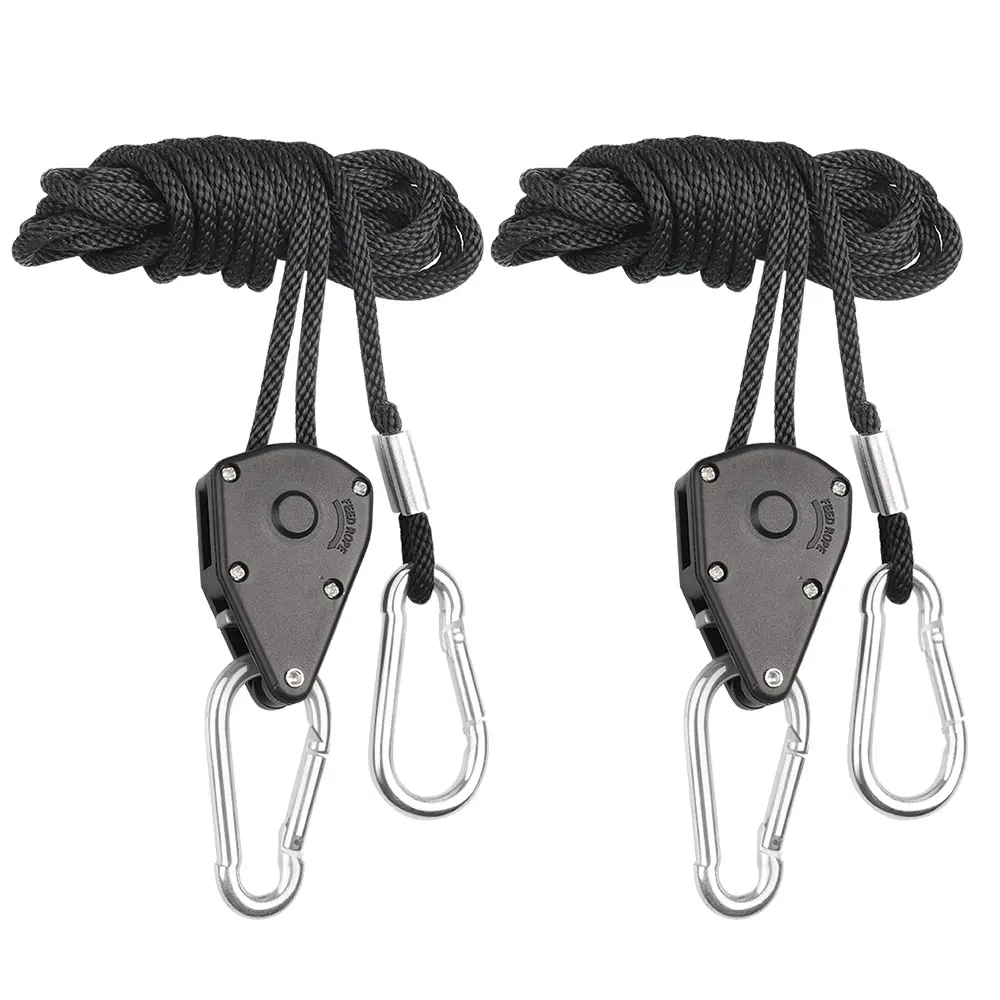 (2pcs/Set) Adjustable 1/8 Inch Nylon Rope Ratchet Yoyo Hanging Kit For LED Grow Light Greenhouse Tent