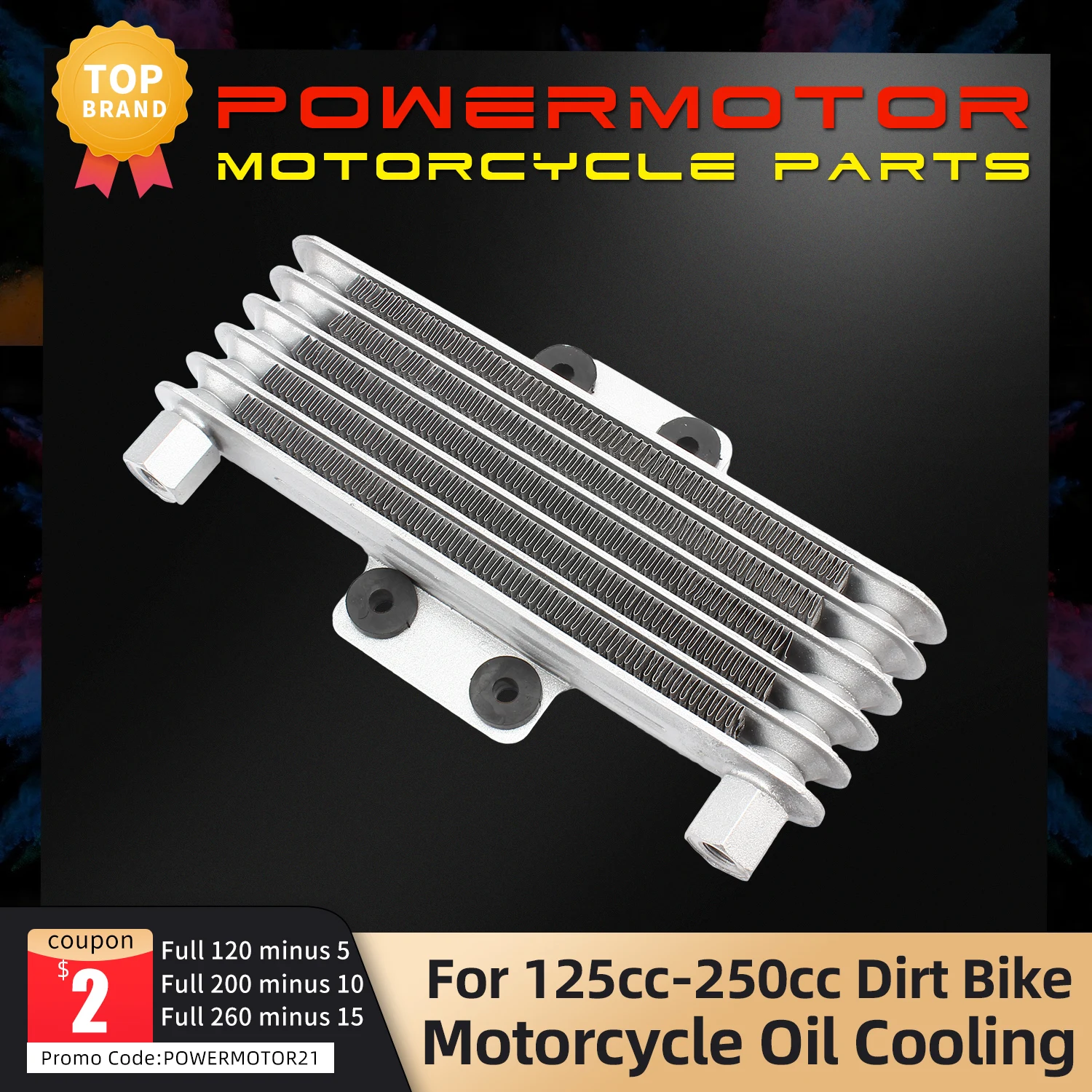 Universeller Motorrad-Motorölkühler, 5-reihiger Kühlradiator, Ersatz passend für die meisten Motorräder mit 125-250 ccm. – Detail 2