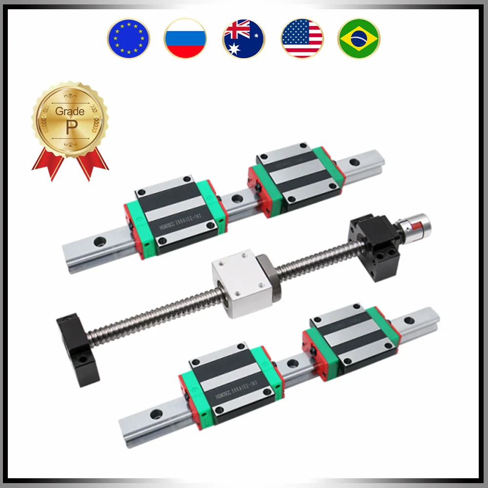 CNC router linear guide set ball screw set HGR20 HGH20 linear rails square rail + sliders / block +SFU1605 SFU1610 C7 ballscrew