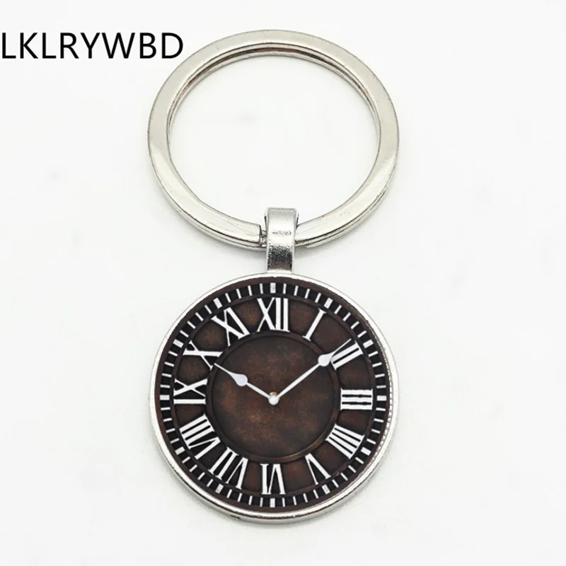 Vintage Art Clocks Fashion Keychain Keyring Jewelry Pendant Convex Glass Keychain