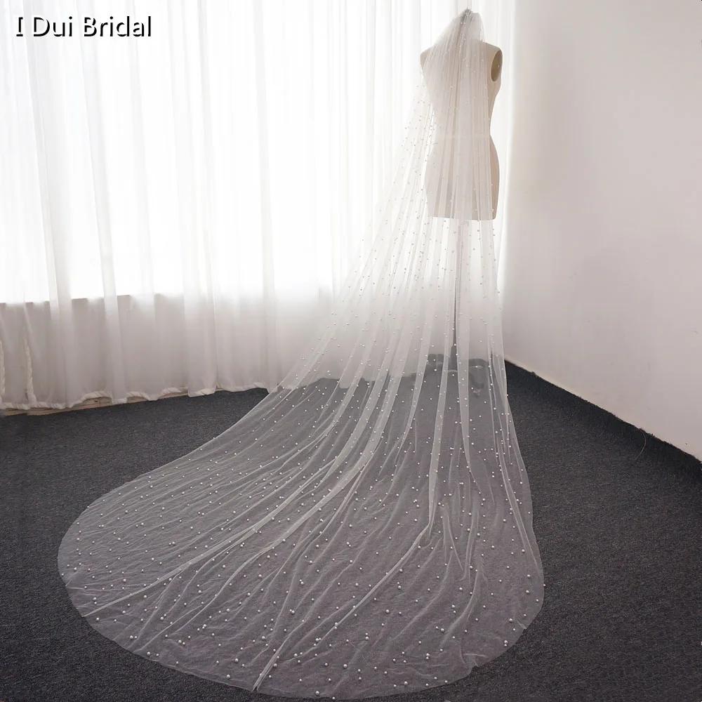 

3 Meter Pearl Wedding Bridal Veil High Quality With Comb