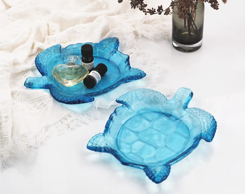 DIY Crystal Epoxy Resin Mold Turtle Marine Dish Tray Storage Mirror Silicone Mold For Resin