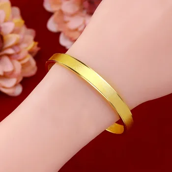 Fashion Korean 22k yellow gold bracelet jewelry for women wedding engagement statement bracelets gold bangles girlfriend gifts