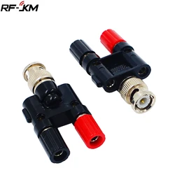 1pcs BNC Male Plug to  4mm Dual Banana Female Jack Socket Binding Post RF Coax Coaxial Connector Adapter Splitter