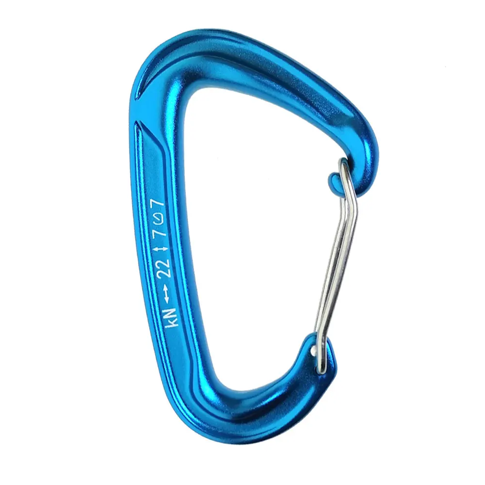 22KN Cammping Hiking Carabiner Aluminium Wire Gate Lock Rock Carabiner for Climbing Hiking Dog Hammock Spring Snap Hook