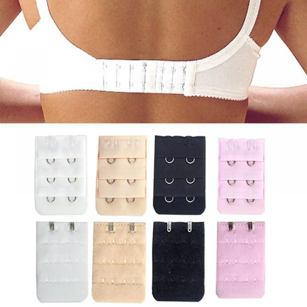 5pcs Women's Soft Comfortable Back Bra Band Extension Strap Extender Elastic Bra Extenders Bra Extension Strap 2 Hooks 3 Row