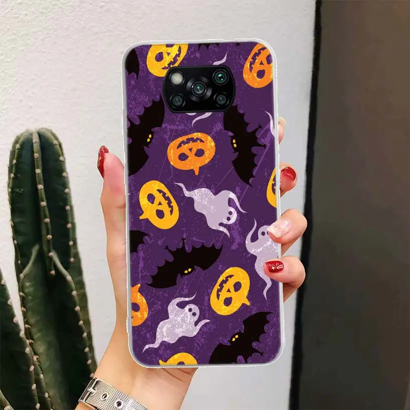 Cute little ghost with halloween pumpkin Phone Case For Xiaomi Poco X3 Nfc M3 F3 F1 Mi Note 10 Pro 11 Lite 11i 8 9 9T 10T CC9 A3