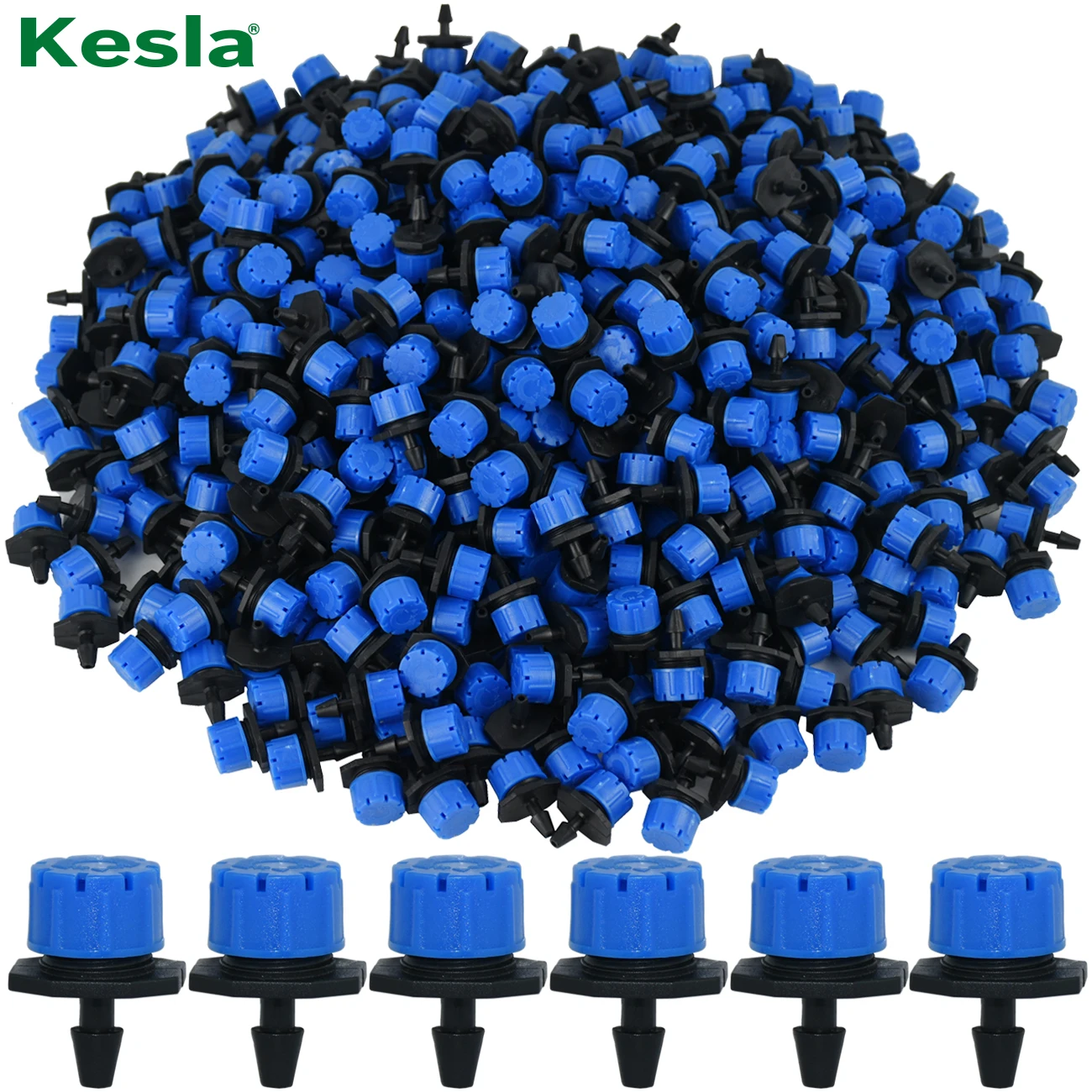 KESLA 30-1000X BLUE Adjustable 1/4\'\' Irrigation Misting Dripper Sprinkler Micro Flow Drip Garden Watering Flower Lawn Greenhouse