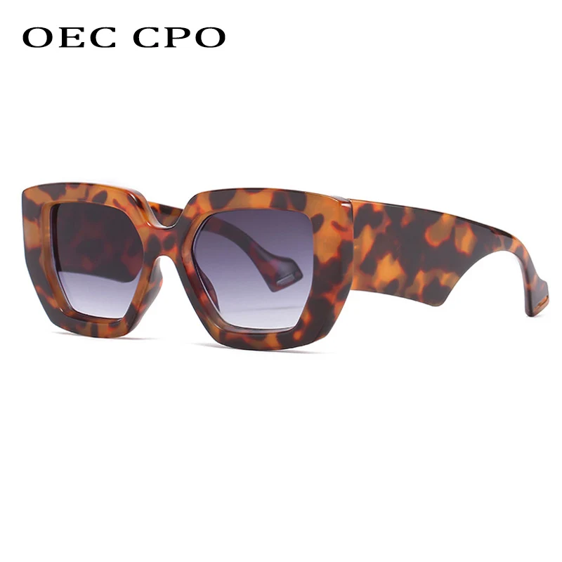 OEC CPO Fashion Punk Square Sunglasses Women Brand Designer Big Frame Sun Glasses Female Shades Ladies Eyewear  UV400 Oculo O942