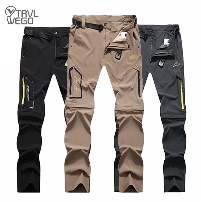 TRVLWEGO Outdoor mężczyźni's odpinany spodnie do wędrówek pieszych szybkie suche oddychające lato Camping Trekking wędkarstwo wodoodporny