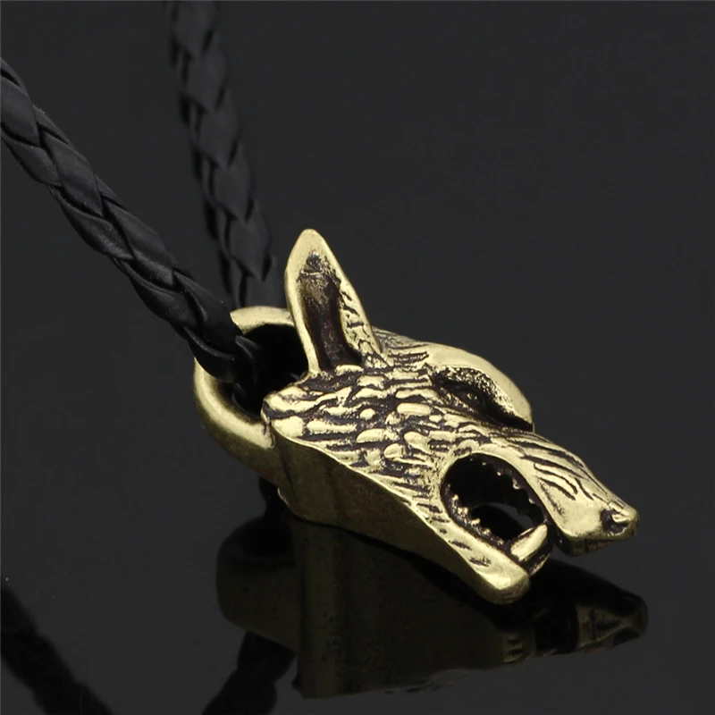 Punk Rock Wolf head Pendant Cool Girl Jewelry Necklace Vintage Accessories With Leather Rope Chain Handsome Tough Guy Gifts New