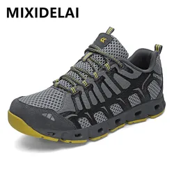 2024 Nieuwe Merk Heren Ademende Mesh Sneakers Heren Schoenen Outdoor Platte Schoenen Heren Comfortabele Handgemaakte Casual Schoenen Grote Maat 35-46