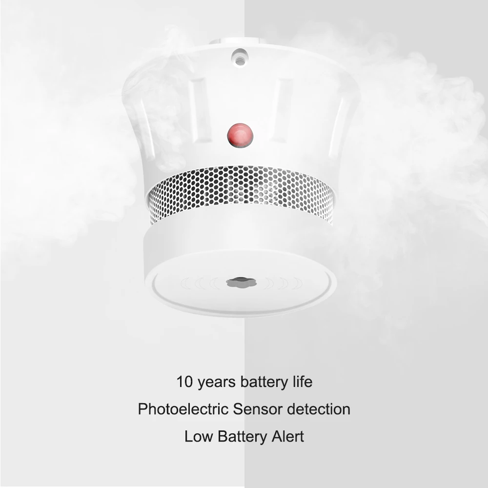 CPVAN 3pcs/Lot Smoke Detector 10 Year Battery CE Certified EN14604 Listed Fire Detector Wireless Smoke Sensor for Home Security