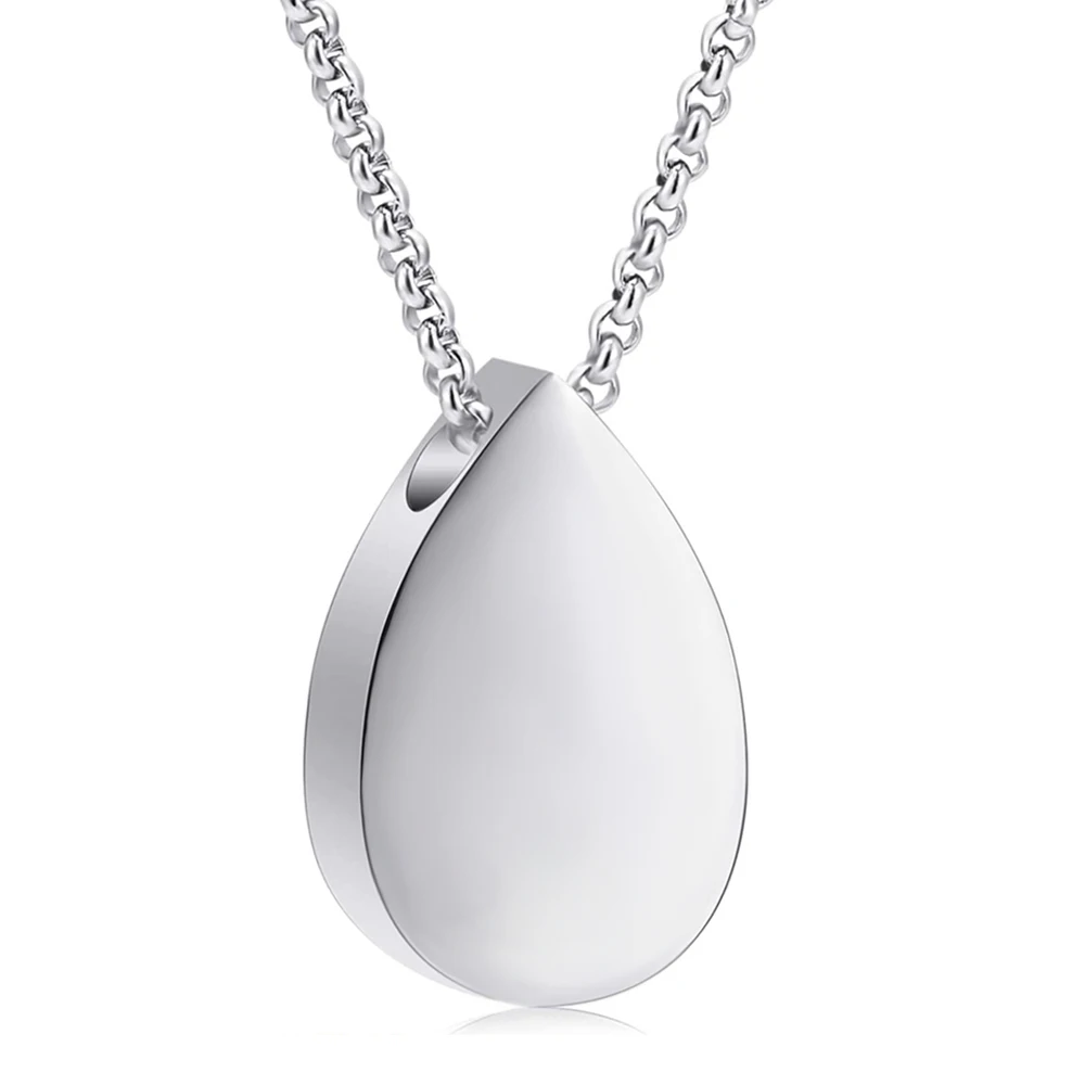 Custom Teardrop Special Gifts Stainless Steel Blank Cremation Necklace Urn For Ashes Memorial Jewelry