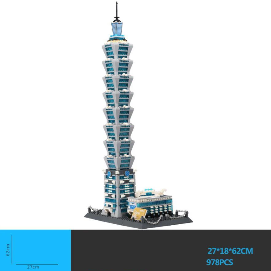 Nanobrick World Famous Modern Architecture Micro Blocks Taipei 101 Building Financial Center China Taiwan Model Brick Toy Gifts