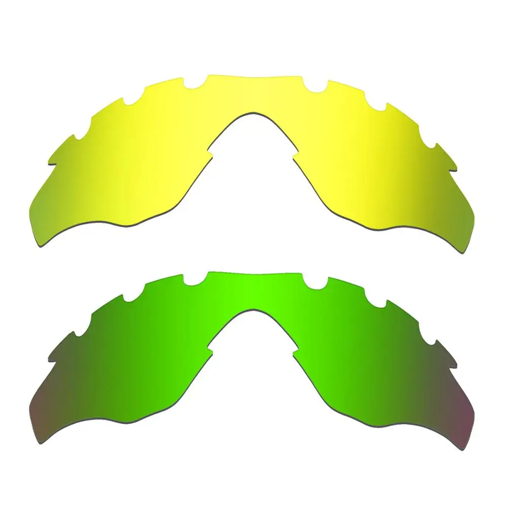 

HKUCO For M2-Vented Sunglasses Replacement Polarized Lenses 2 Pairs - Gold & Green