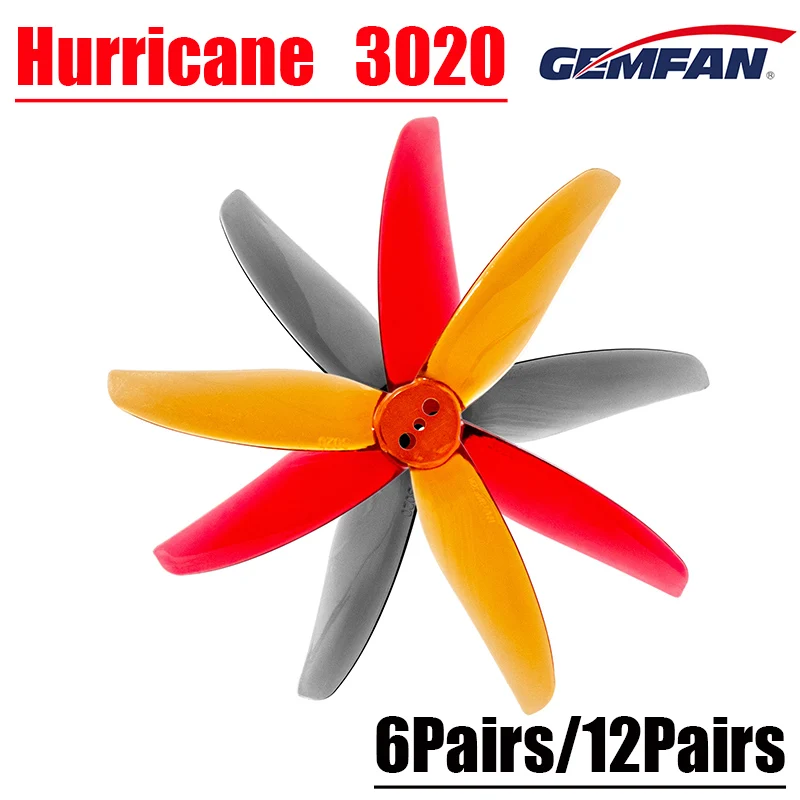 6/12Pairs Gemfan Hurricane 3020 3-Blade 3 Hole PC Propeller 1.5mm for RC FPV Racing Freestyle 3inch Toothpick Cinewhoop Ducted