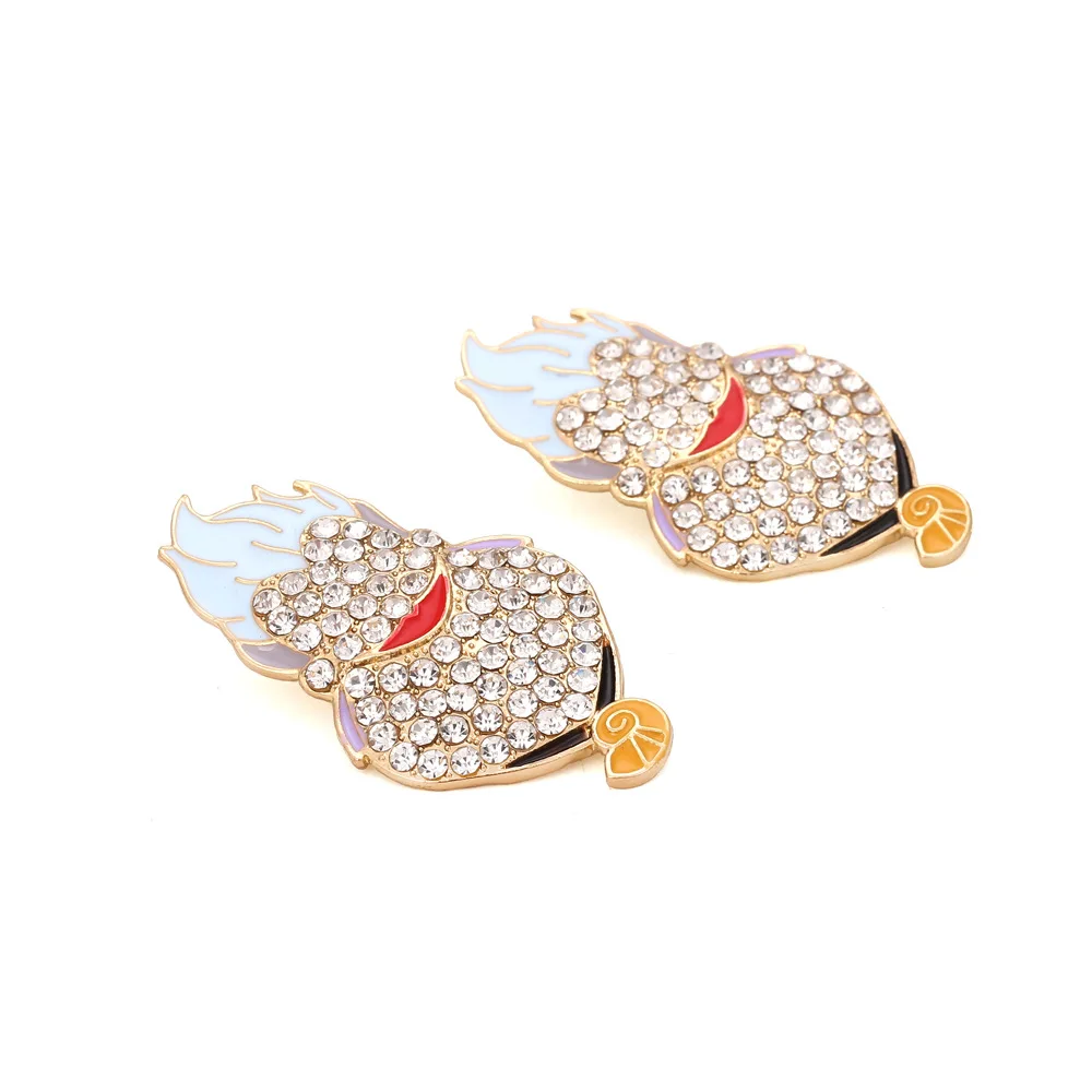 Exaggerated Rhinestone Characters Earrings for Woman 2023 Halloween Earrings Jewelry Party Casual