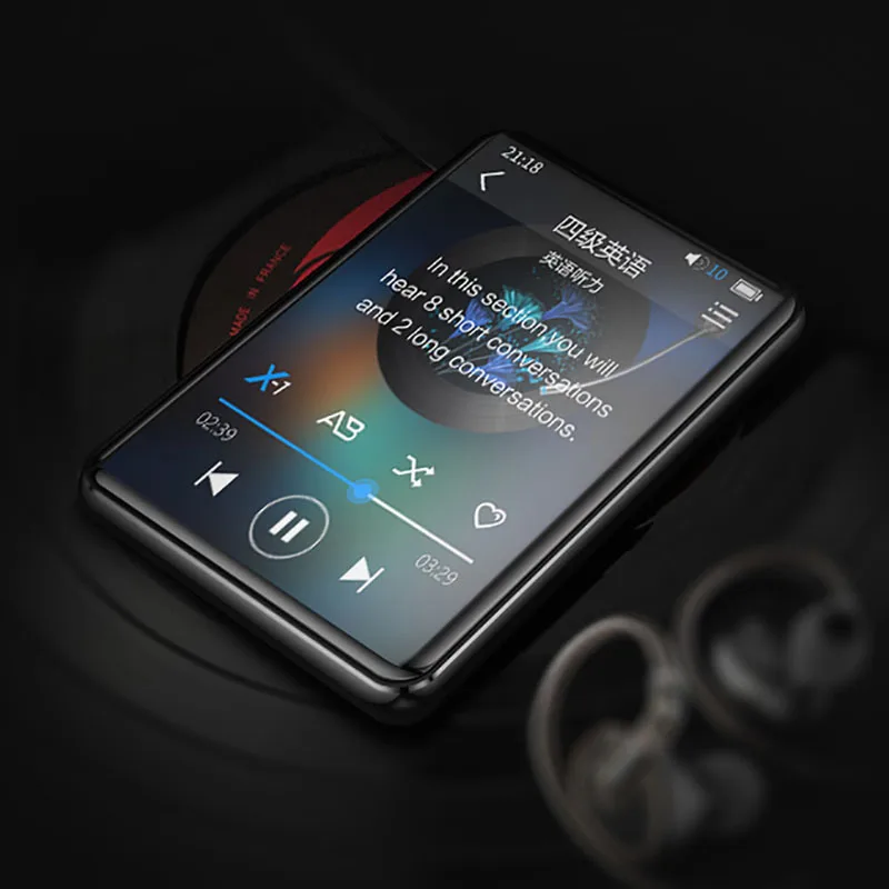 Newest Benjie X5 Bluetooth 5.0 MP4 Player Built-in Speaker Full HD 2.5inch Color Touch Screen Lossless Music HIFI Player