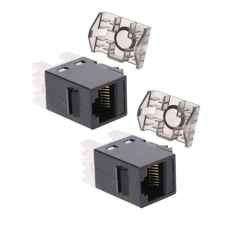 2Pcs UTP CAT6 Netzwerk Modul RJ45 Stecker Kabel Adapter Keystone R9JB