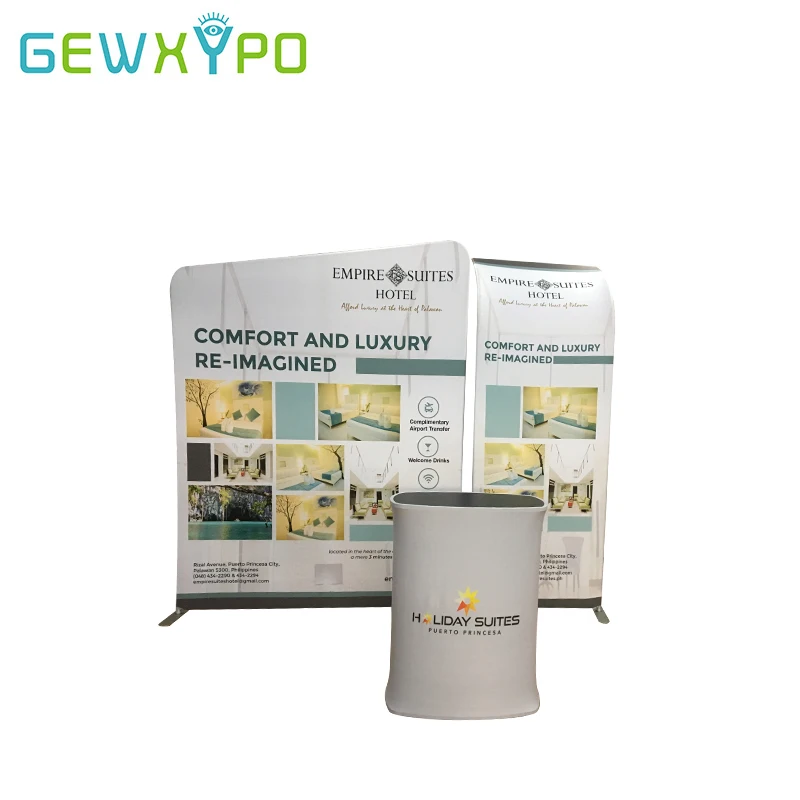 Trade Show Events Popular Tension Fabric Banner Advertising Display Backwall With Portable Square Counter