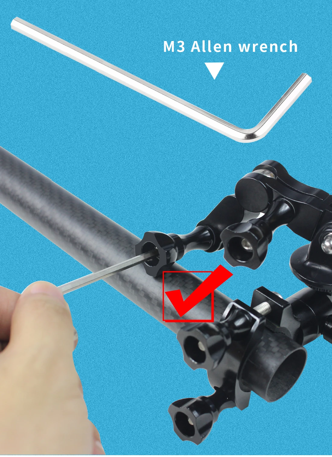 10 Stück Aluminium-Daumenknopf-Schrauben für GoPro-Zubehör, Einbeinstativ, Haltegriff, Stick-Montage, M5, kurze lange Stativ-Adapterschraube – Detail 7
