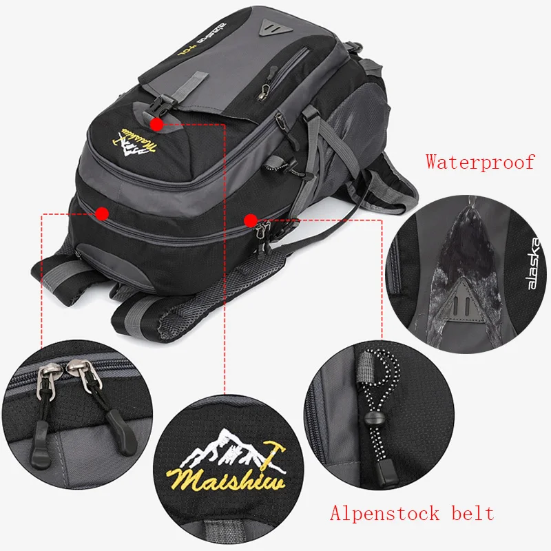 Anti-theft Mountaineering Waterproof Backpack Men Riding Sport Bags Outdoor Camping Travel Backpacks Climbing Hiking Bag For Men