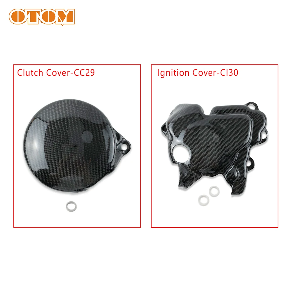 

OTOM 2021 Carbon Fiber Motorcycle Clutch Cover Magneto Pump Cover Ignition Protection Guard For HONDA CRF150R CRF150RB Big Wheel